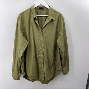 Quince 100% Organic Cotton Poplin Long Sleeve Shirt Bay Leaf Size XL